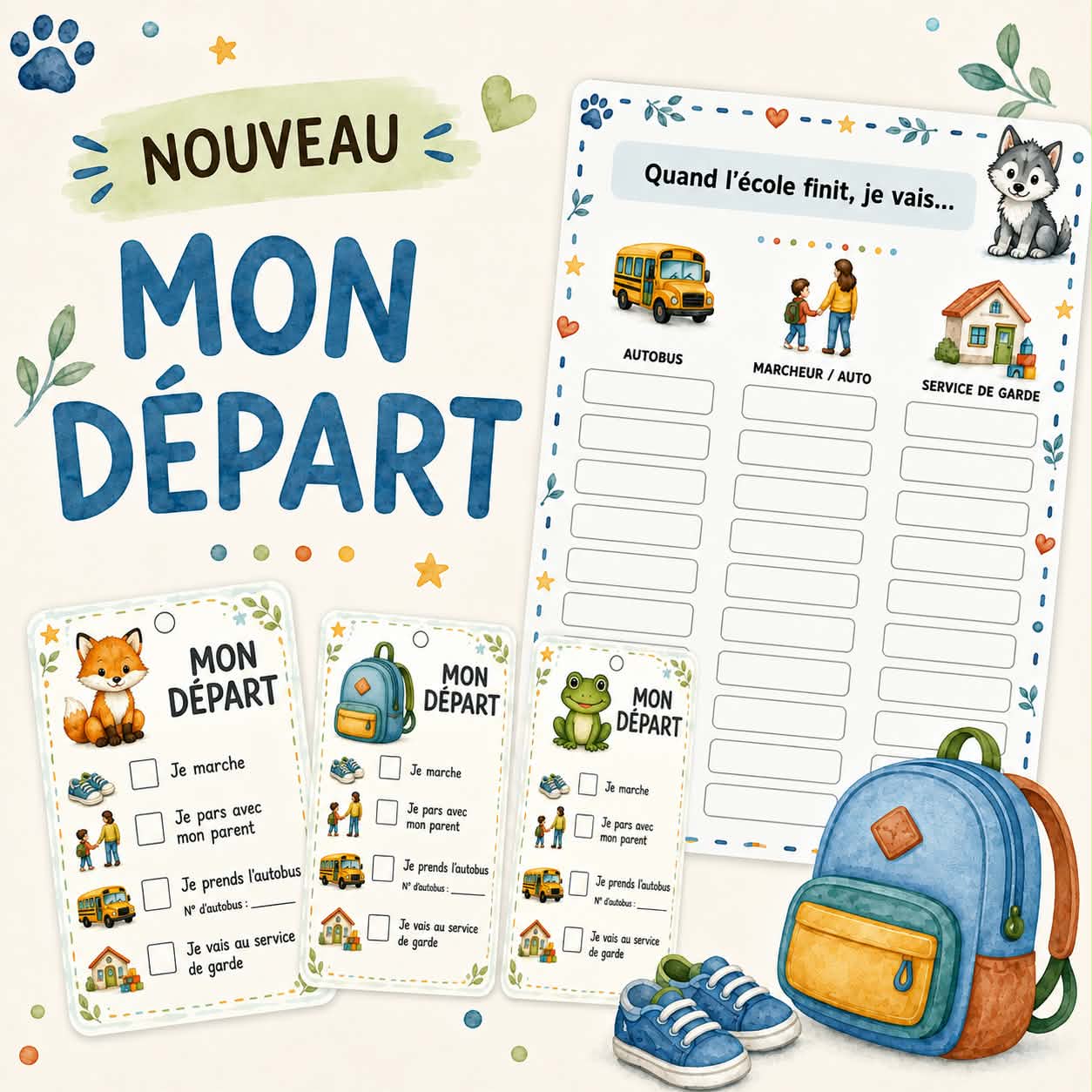 Étiquettes départ