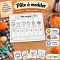 Activité éducative de recette de pâte à modeler à découper et remettre en ordre