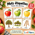 Mots étiquettes – Thème des pommes