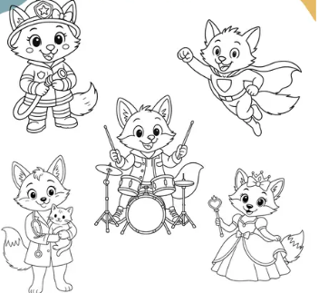 Livre à colorier - Renards