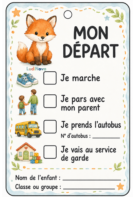 Étiquettes départ - Renards