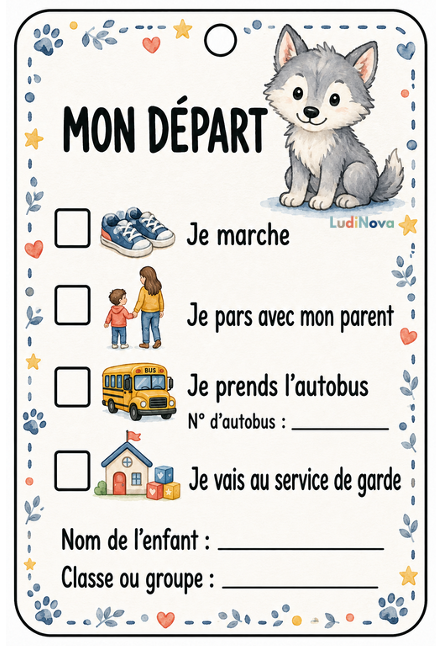 Étiquettes départ - Loups