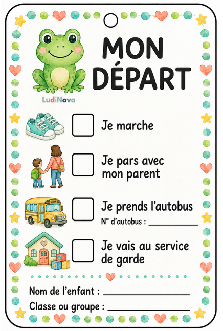 Étiquettes départ - Grenouille
