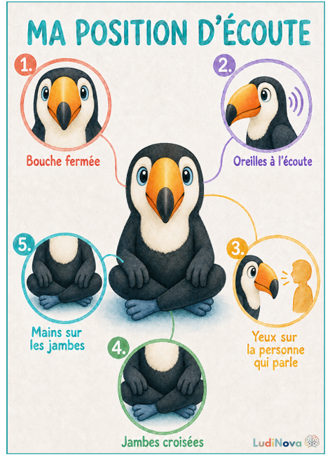 Affiche - Position d'écoute - Toucan