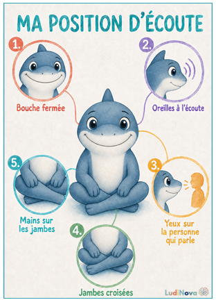 Affiche - Position d'écoute - Requin